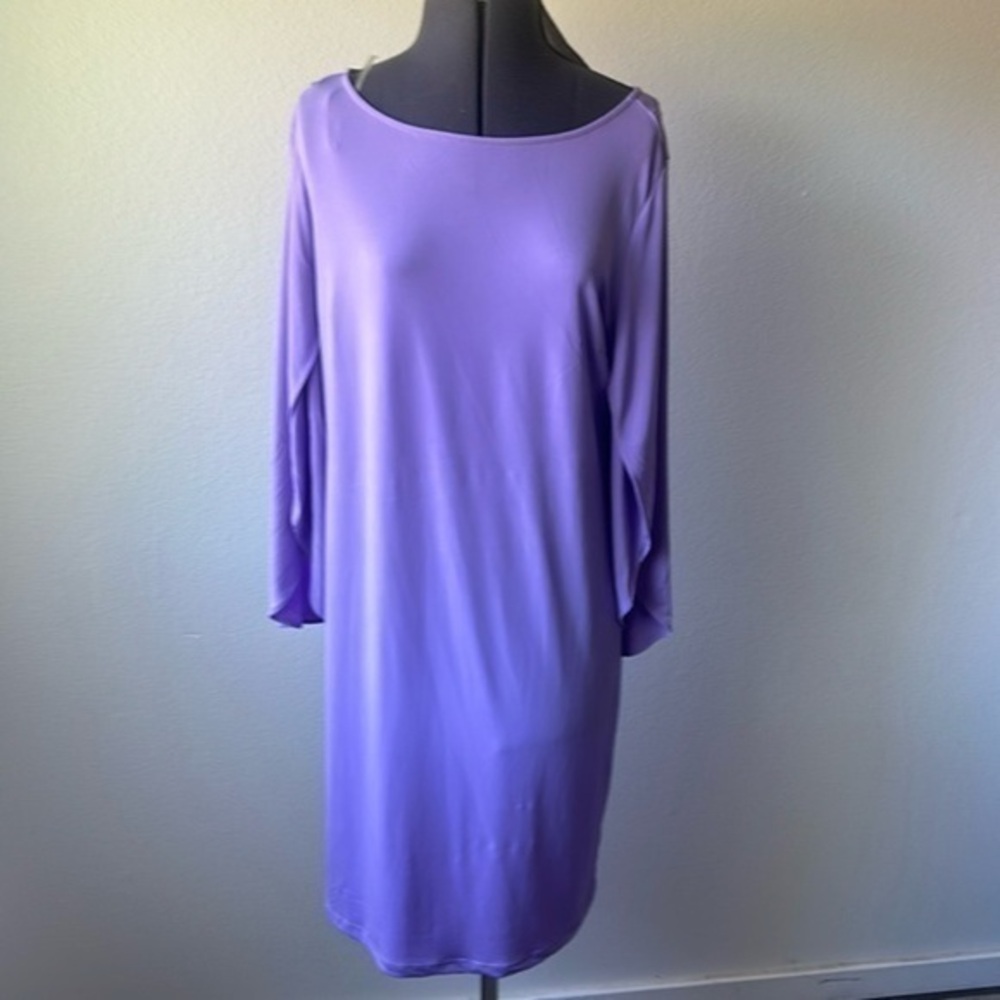 NWT Passport dress lilac flared sleeves size Large column dressing